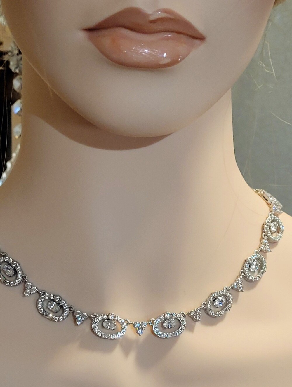 Judith Ripka Sterling Silver Collar Tennis Necklace. Rare Find, Limited Edition